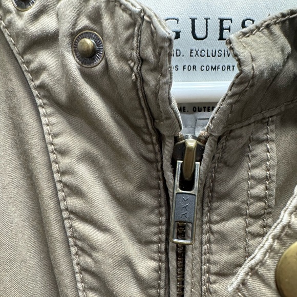 Vintage Y2K 100% Cotton Bomber Lightweight Zip Tan Brown Jacket Size Small - Picture 13 of 16